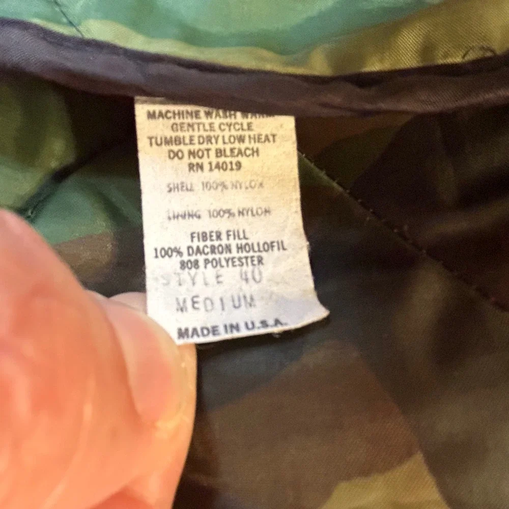 Vintage Reversible Camo Blaze Orange Mens Medium Quilted Hunting Vest USA Made